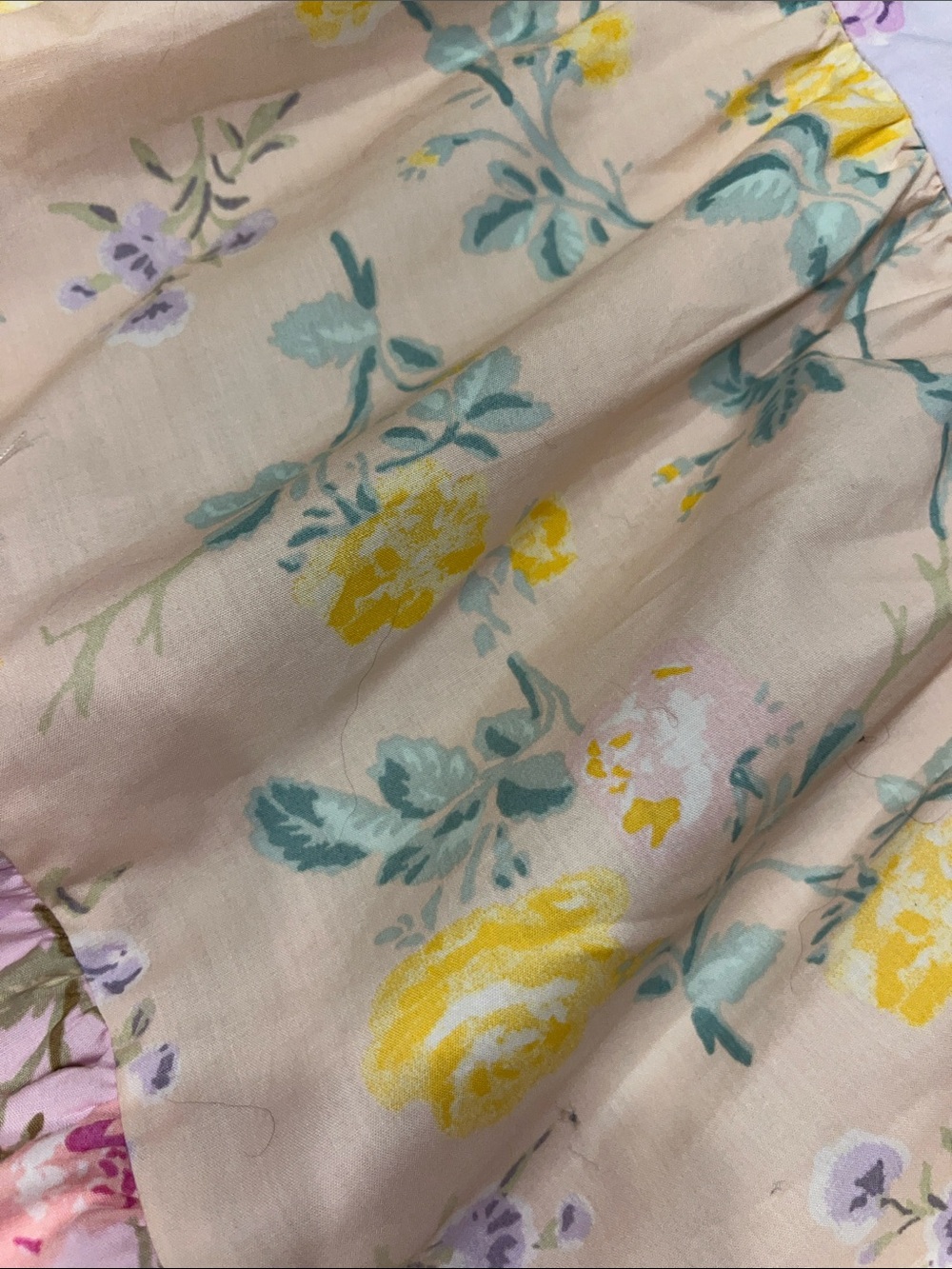 LoveShackFancy Tiered Floral Tie-Shoulder Dress - Pink, Yellow & Lavender NEW - Picture 5 of 13